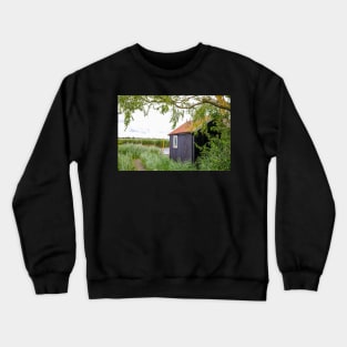 Wooden holiday rental on the waterfront of the River Bure Crewneck Sweatshirt